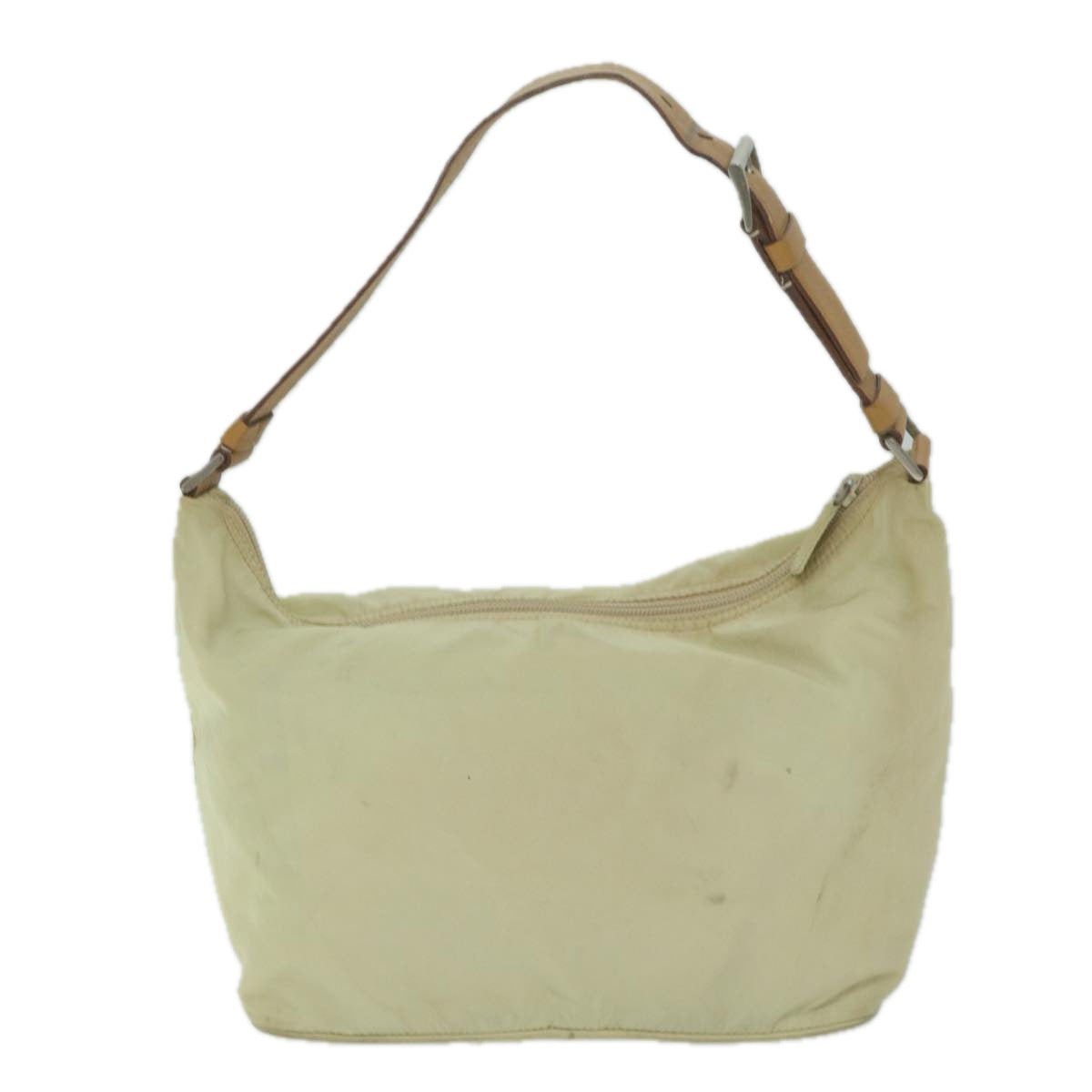 PRADA Shoulder Bag Nylon Cream Auth ai734