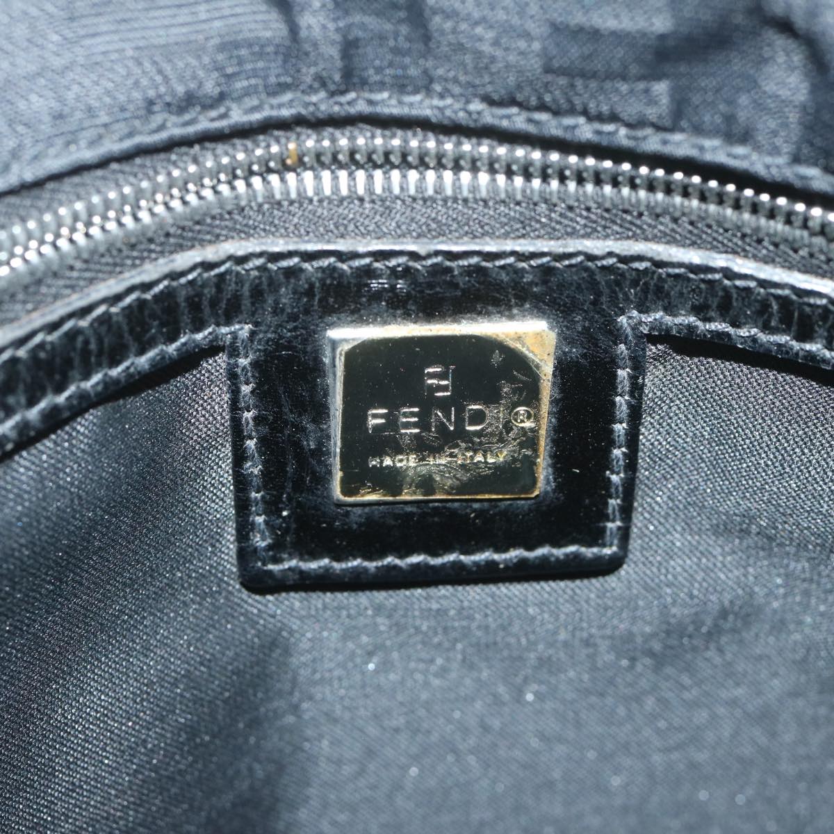 FENDI Zucca Canvas Hand Bag Black Auth ai742