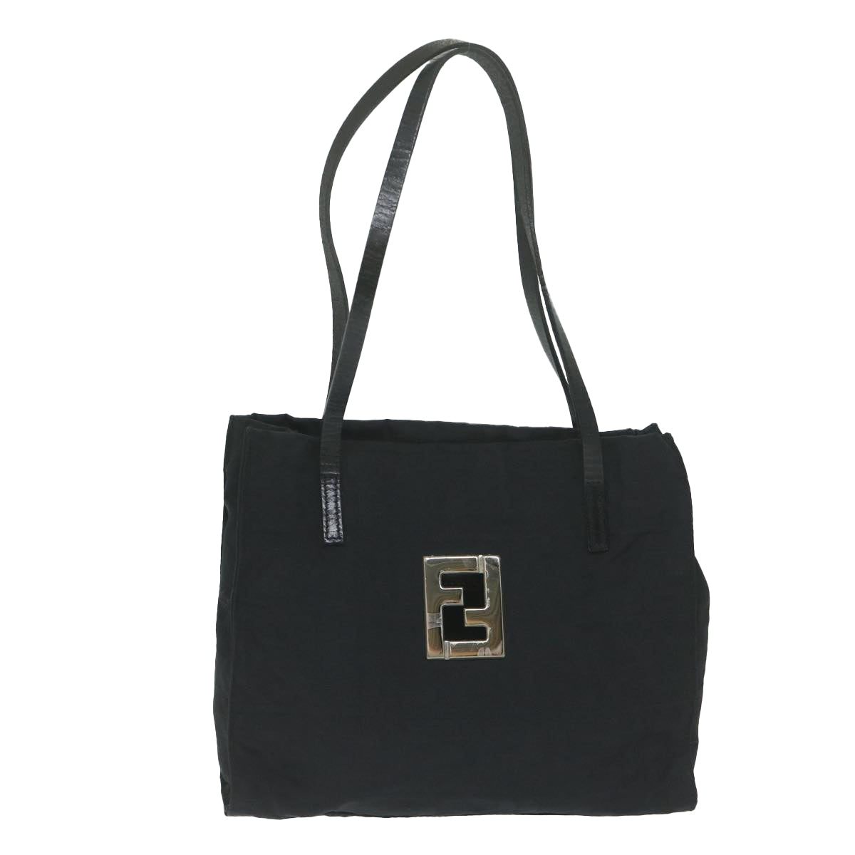 FENDI Zucca Canvas Hand Bag Black Auth ai742