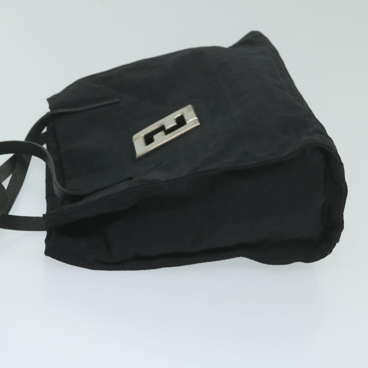 FENDI Zucca Canvas Hand Bag Black Auth ai742