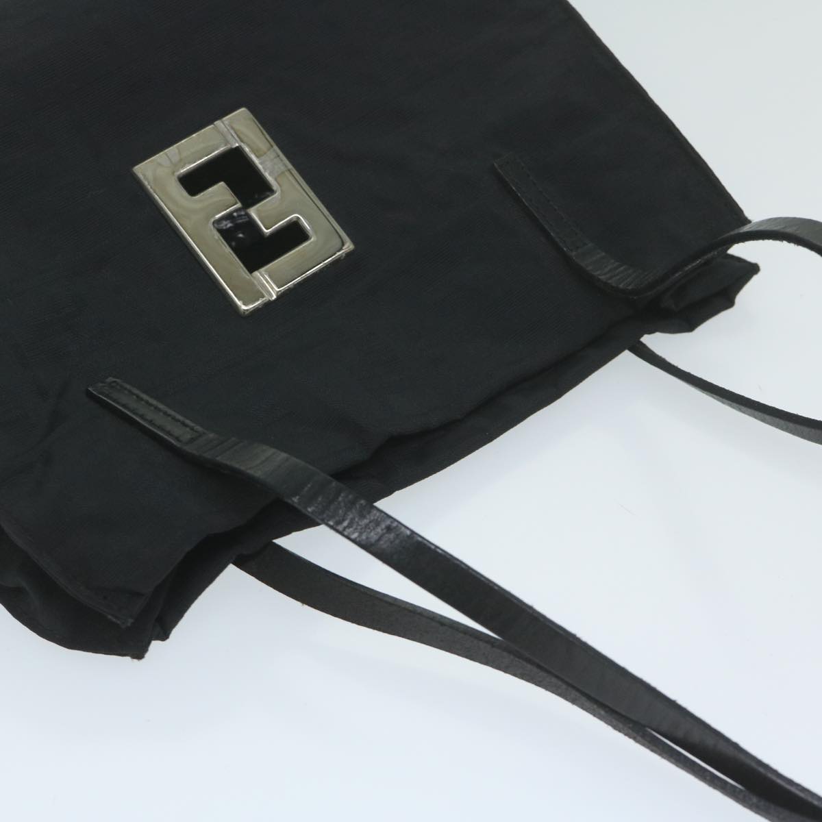 FENDI Zucca Canvas Hand Bag Black Auth ai742