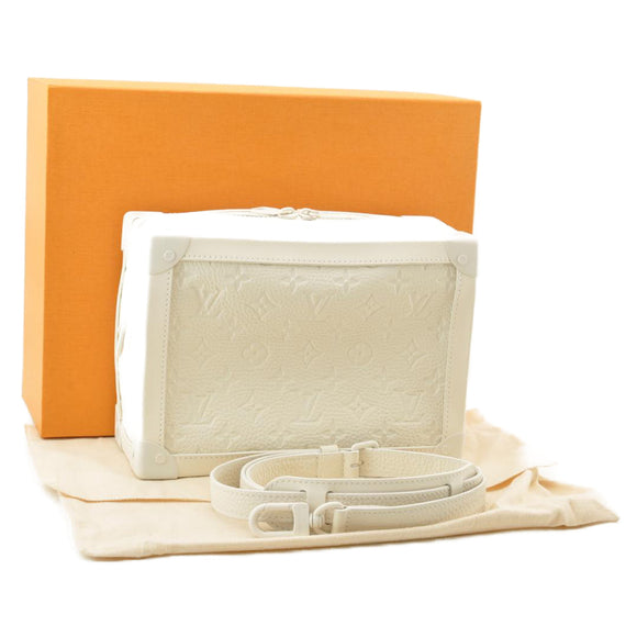 LOUIS VUITTON Virgil Abloh Shoulder Bag Soft Trunk Box White M53254 Auth ak104A