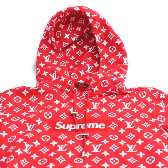 LOUIS VUITTON Supreme Box Logo Hoodie Red XXS LV Auth ak145