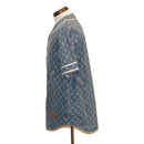 LOUIS VUITTON x Supreme Denim Baseball Shirt Blue Size XXS Auth ak158-4