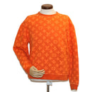 LOUIS VUITTON Monogram Jacquard Crew Neck Sweatshirt XS Orange RM192M Auth ak191-1