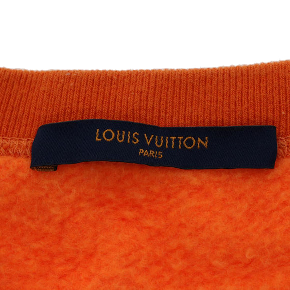 LOUIS VUITTON Monogram Jacquard Crew Neck Sweatshirt XS Orange RM192M Auth ak191