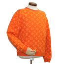 LOUIS VUITTON Monogram Jacquard Crew Neck Sweatshirt XS Orange RM192M Auth ak191-13