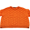 LOUIS VUITTON Monogram Jacquard Crew Neck Sweatshirt XS Orange RM192M Auth ak191-2