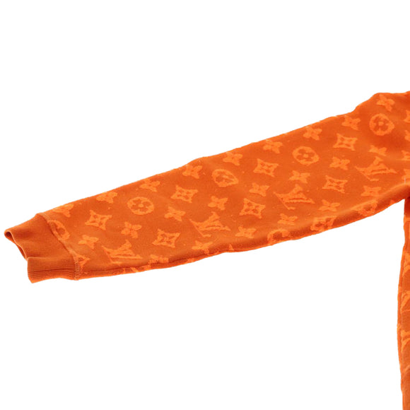 LOUIS VUITTON Monogram Jacquard Crew Neck Sweatshirt XS Orange RM192M Auth ak191