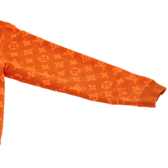 LOUIS VUITTON Monogram Jacquard Crew Neck Sweatshirt XS Orange RM192M Auth ak191