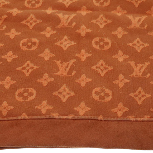 LOUIS VUITTON Monogram Jacquard Crew Neck Sweatshirt XS Orange RM192M Auth ak191