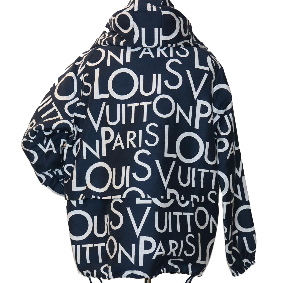 LOUIS VUITTON Hoodie Galaxy Packable Logo Jacket 19SS Navy White LV Auth ak192 - 0