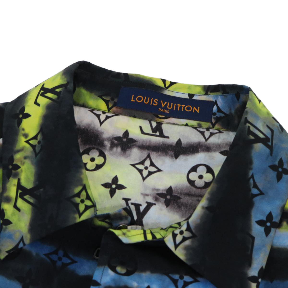 LOUIS VUITTON Monogram Virgil Abloh Tie Dye Shirt Cotton S RM2129 LV Auth ak196