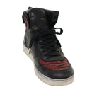 LOUIS VUITTON High Top Sneakers Exotic Leather 5.5 Black Red LV Auth ak201-12
