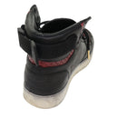 LOUIS VUITTON High Top Sneakers Exotic Leather 5.5 Black Red LV Auth ak201-15