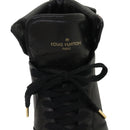 LOUIS VUITTON High Top Sneakers Exotic Leather 5.5 Black Red LV Auth ak201-17