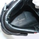 LOUIS VUITTON High Top Sneakers Exotic Leather 5.5 Black Red LV Auth ak201-20
