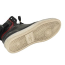 LOUIS VUITTON High Top Sneakers Exotic Leather 5.5 Black Red LV Auth ak201-9