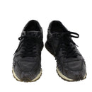 LOUIS VUITTON Sneakers Exotic Leather 6 Black LV Auth ak202-1