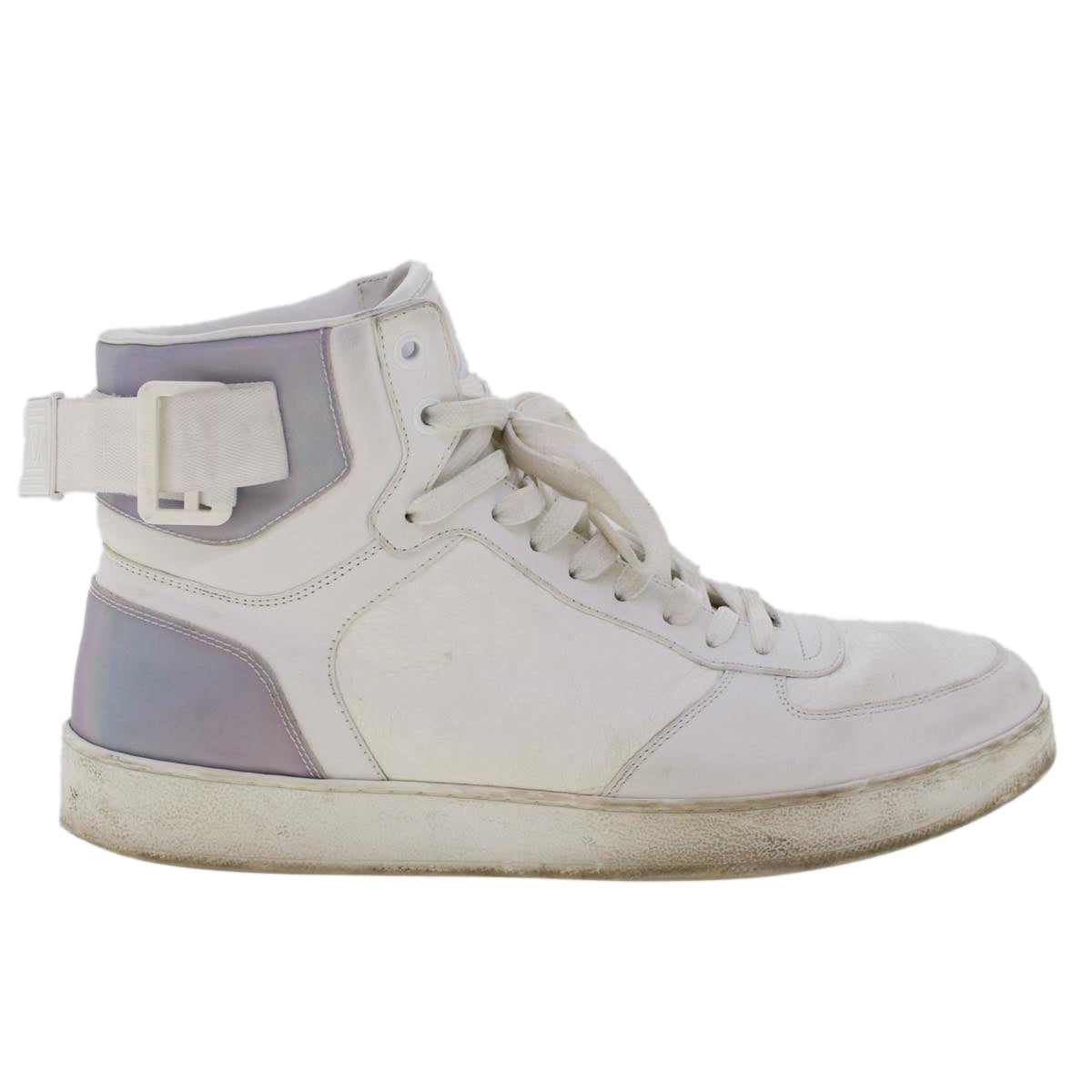 LOUIS VUITTON Monogram Rivoli Line High Top Sneakers Leather 6 White Auth ak205