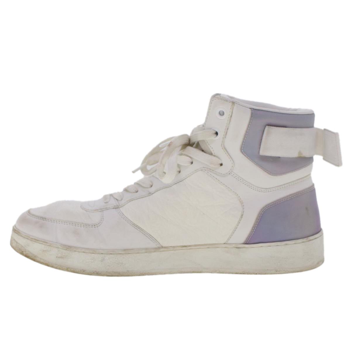 LOUIS VUITTON Monogram Rivoli Line High Top Sneakers Leather 6 White Auth ak205