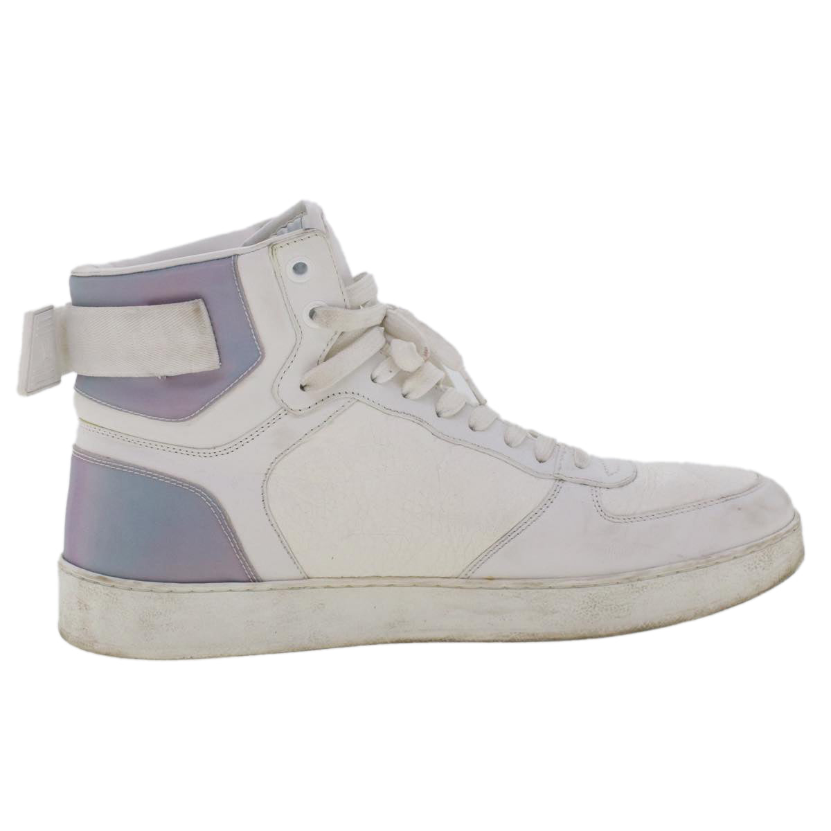 LOUIS VUITTON Monogram Rivoli Line High Top Sneakers Leather 6 White Auth ak205