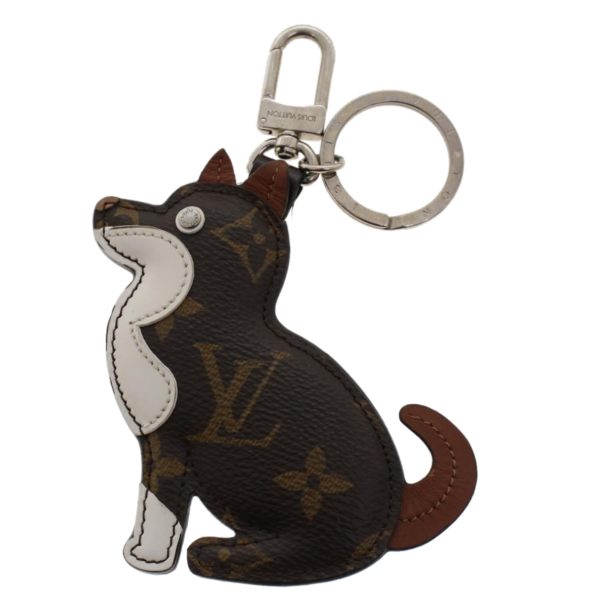 LOUIS VUITTON Monogram Porte Cles Animal Dog Bag Charm MP1995 LV Auth ak206 - 0