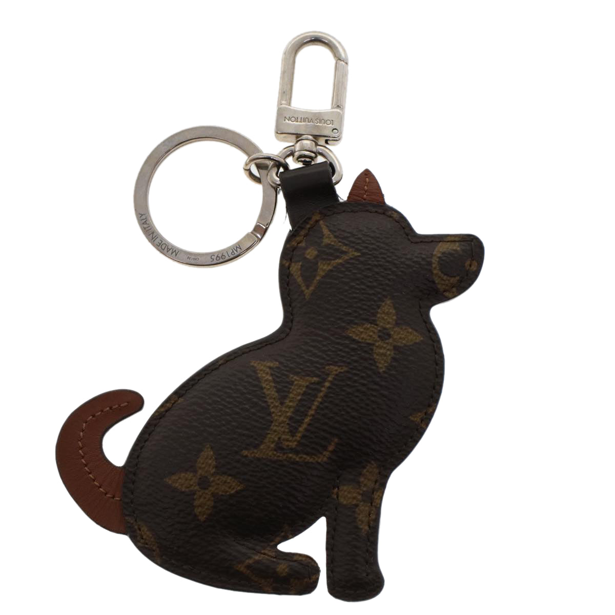 LOUIS VUITTON Monogram Porte Cles Animal Dog Bag Charm MP1995 LV Auth ak206