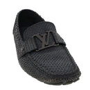 LOUIS VUITTON Driving Shoes Exotic Leather 7 Black Gray LV Auth ak212-11