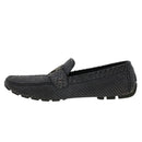 LOUIS VUITTON Driving Shoes Exotic Leather 7 Black Gray LV Auth ak212-13