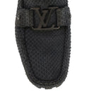 LOUIS VUITTON Driving Shoes Exotic Leather 7 Black Gray LV Auth ak212-18