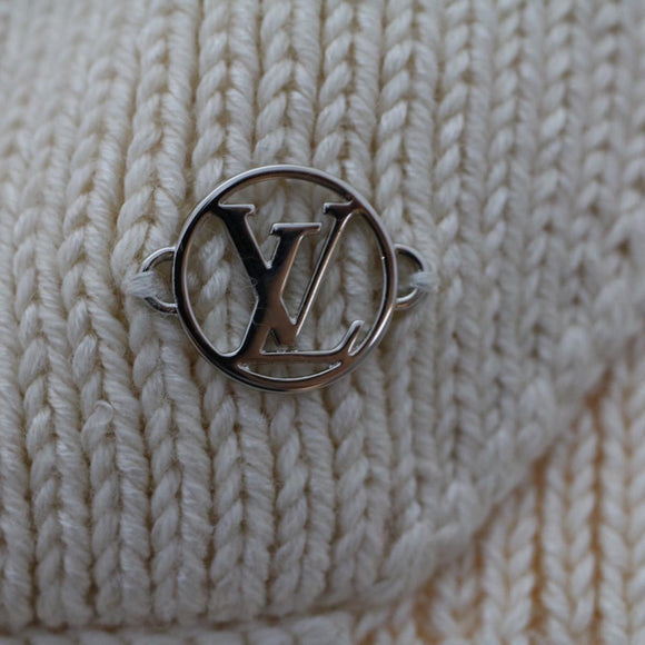 LOUIS VUITTON Knitted Sweater Jacket Cotton XS Beige RM181 GDJ HEN61W Auth ak213