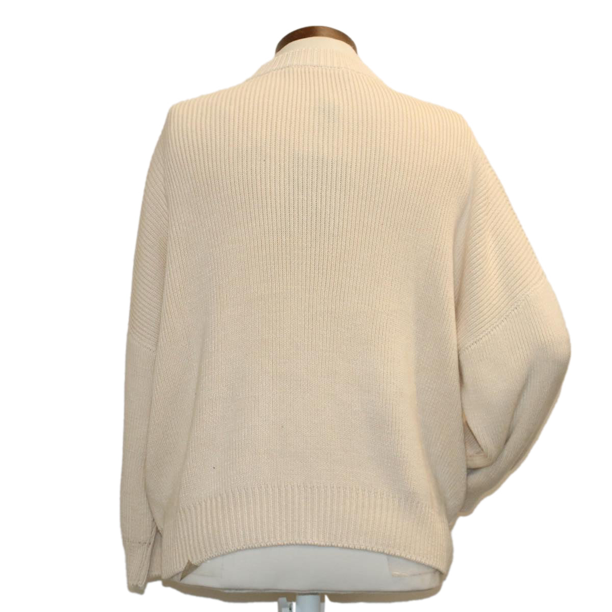 LOUIS VUITTON Knitted Sweater Jacket Cotton XS Beige RM181 GDJ HEN61W Auth ak213