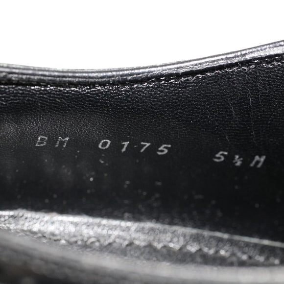 LOUIS VUITTON Wing Tip Medallio Shoes Leather 5.5 M Black MP3136 LV Auth ak214