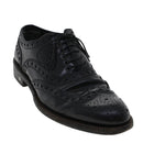 LOUIS VUITTON Wing Tip Medallio Shoes Leather 5.5 M Black MP3136 LV Auth ak214-12
