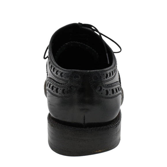 LOUIS VUITTON Wing Tip Medallio Shoes Leather 5.5 M Black MP3136 LV Auth ak214