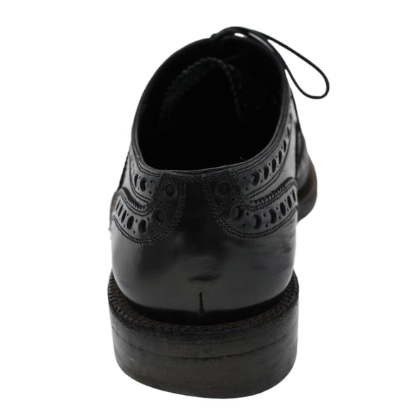 LOUIS VUITTON Wing Tip Medallio Shoes Leather 5.5 M Black MP3136 LV Auth ak214