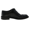 LOUIS VUITTON Wing Tip Medallio Shoes Leather 5.5 M Black MP3136 LV Auth ak214-6