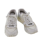 LOUIS VUITTON Monogram Runaway Line Sneakers Leather 6 White LV Auth ak215-2