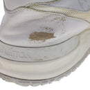 LOUIS VUITTON Monogram Runaway Line Sneakers Leather 6 White LV Auth ak215-7