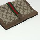 GUCCI GG Canvas Web Sherry Line Clutch Bag Beige Red Green Auth am3107-5