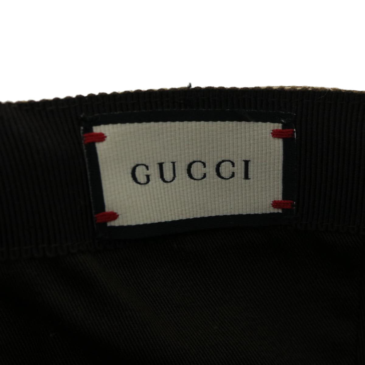 GUCCI Web Sherry Line GG Canvas Cap Beige Red Green 200035539517 Auth am3157