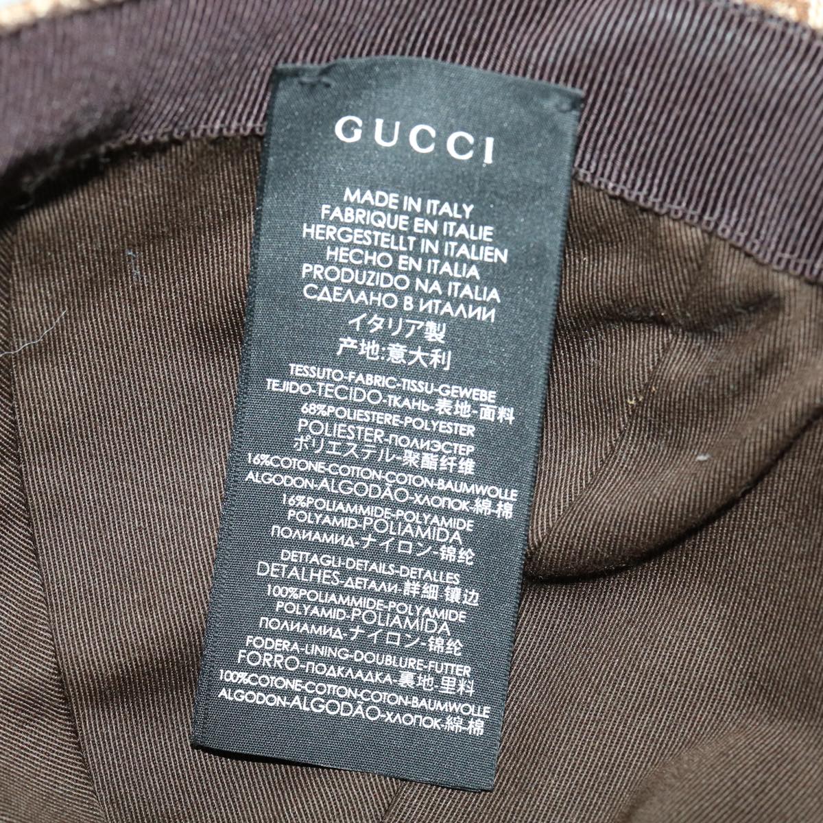 GUCCI Web Sherry Line GG Canvas Cap Beige Red Green 200035539517 Auth am3157