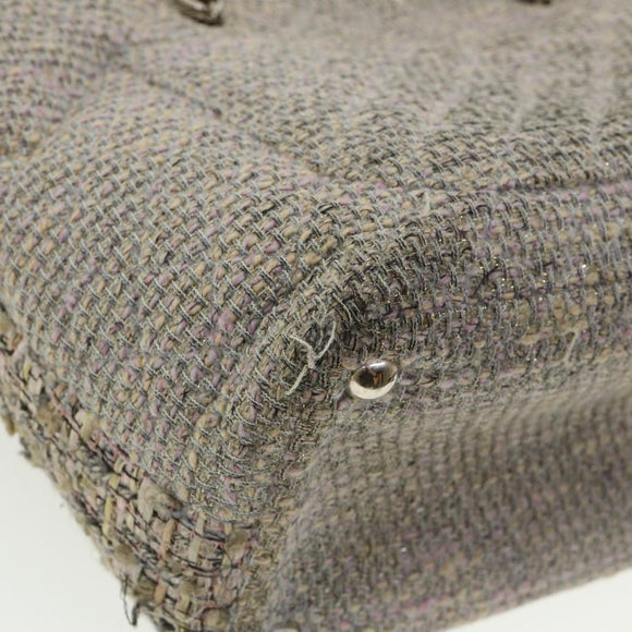 CHANEL Cambon Line Tote Bag Pink Gray CC Auth am3204