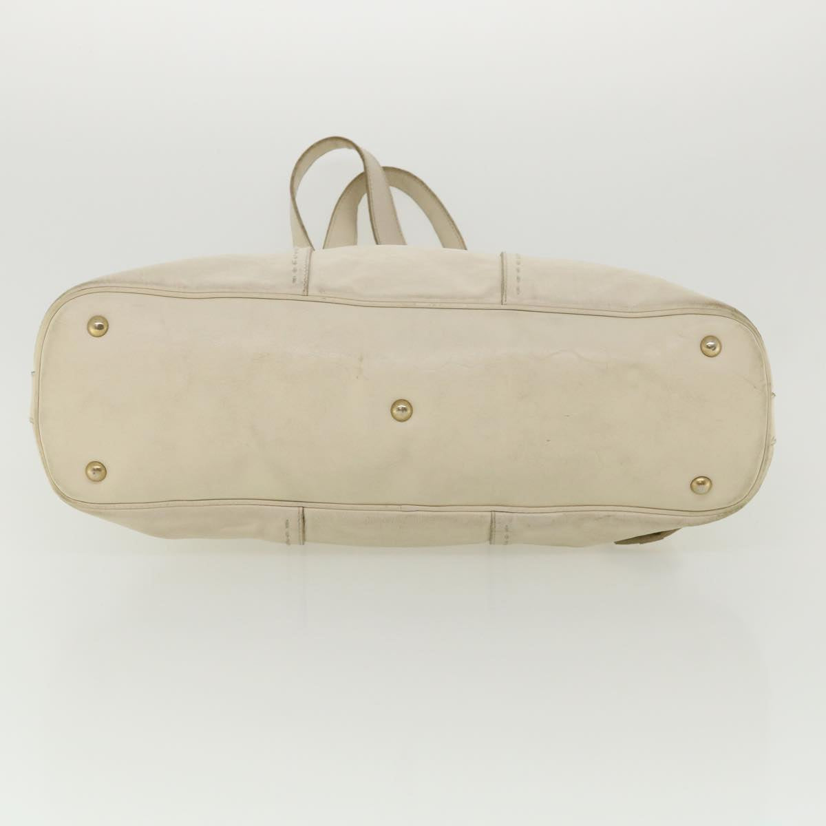 SAINT LAURENT Muse Shoulder Bag Leather White Auth am3205