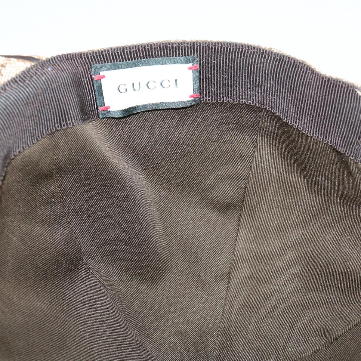 GUCCI Web Sherry Line GG Canvas Cap Beige Green Red Auth am3212