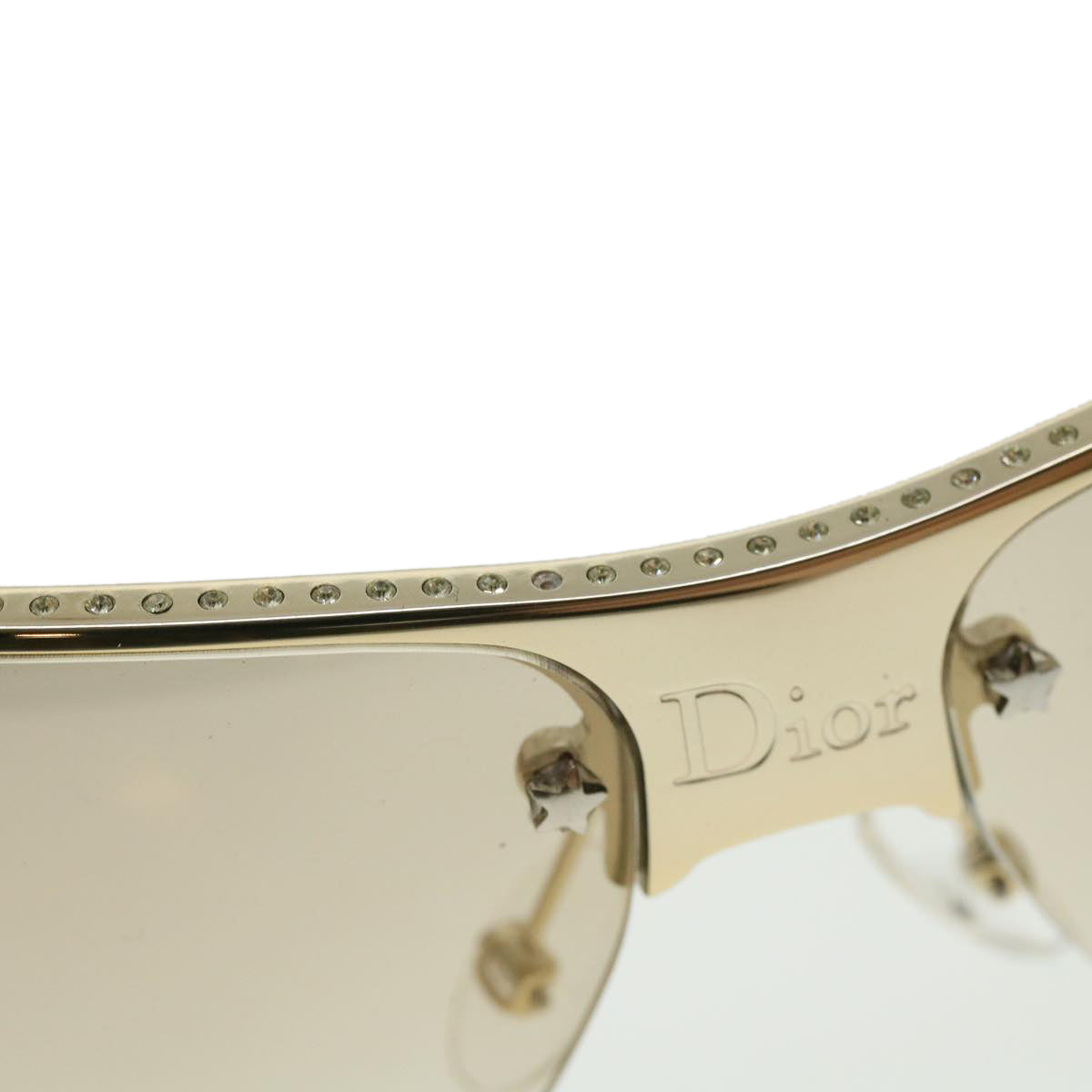 Christian Dior Sunglasses Glass Gold Auth am3245