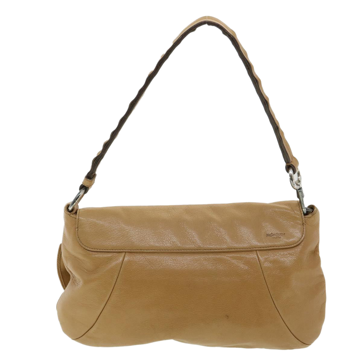 SAINT LAURENT Shoulder Bag Leather Beige Auth am3303 - 0