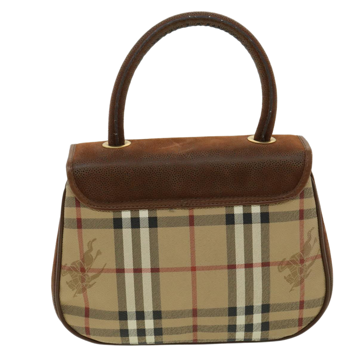 BURBERRY Nova Check Hand Bag 2way Brown Beige Auth am3314