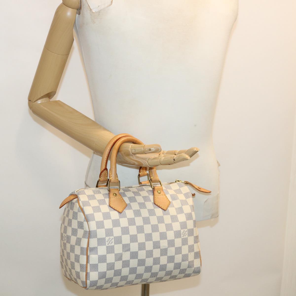 LOUIS VUITTON Damier Azur Speedy 25 Hand Bag N41534 LV Auth am3322